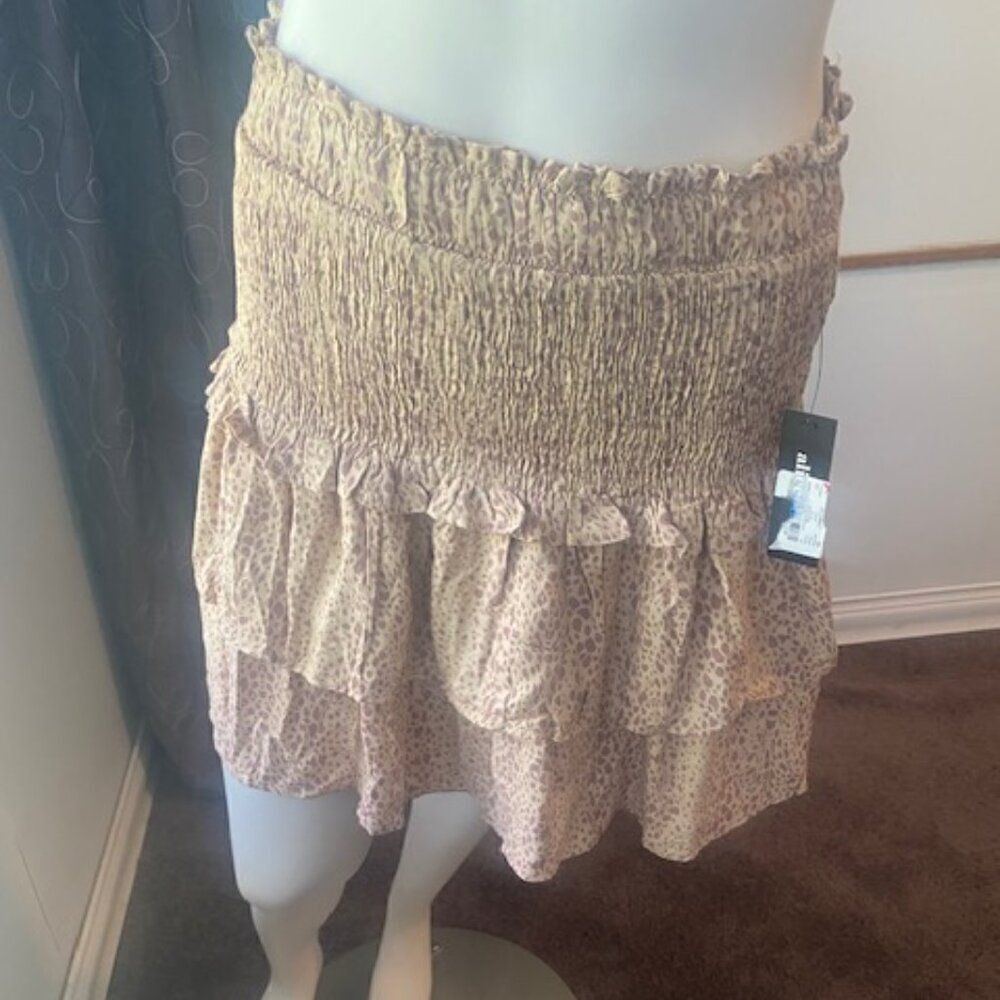 Alice Blue Animal Tonal Ruffle tiered mini skirt, size XL